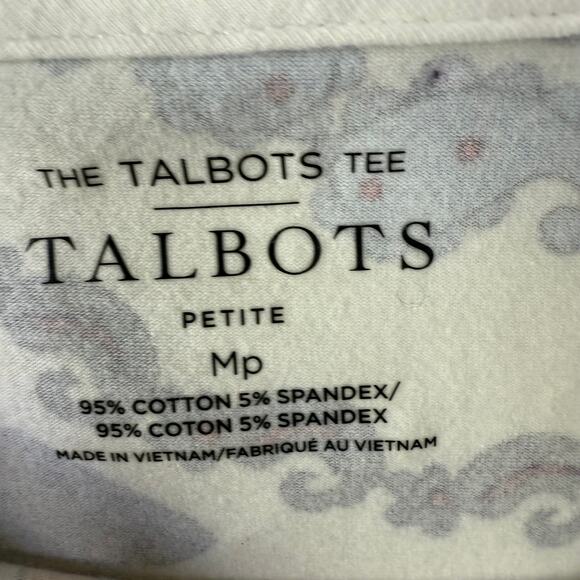 The Talbots Tee Size M/P Scroll pullover T-Shirt size - Picture 2 of 7